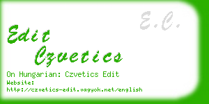 edit czvetics business card